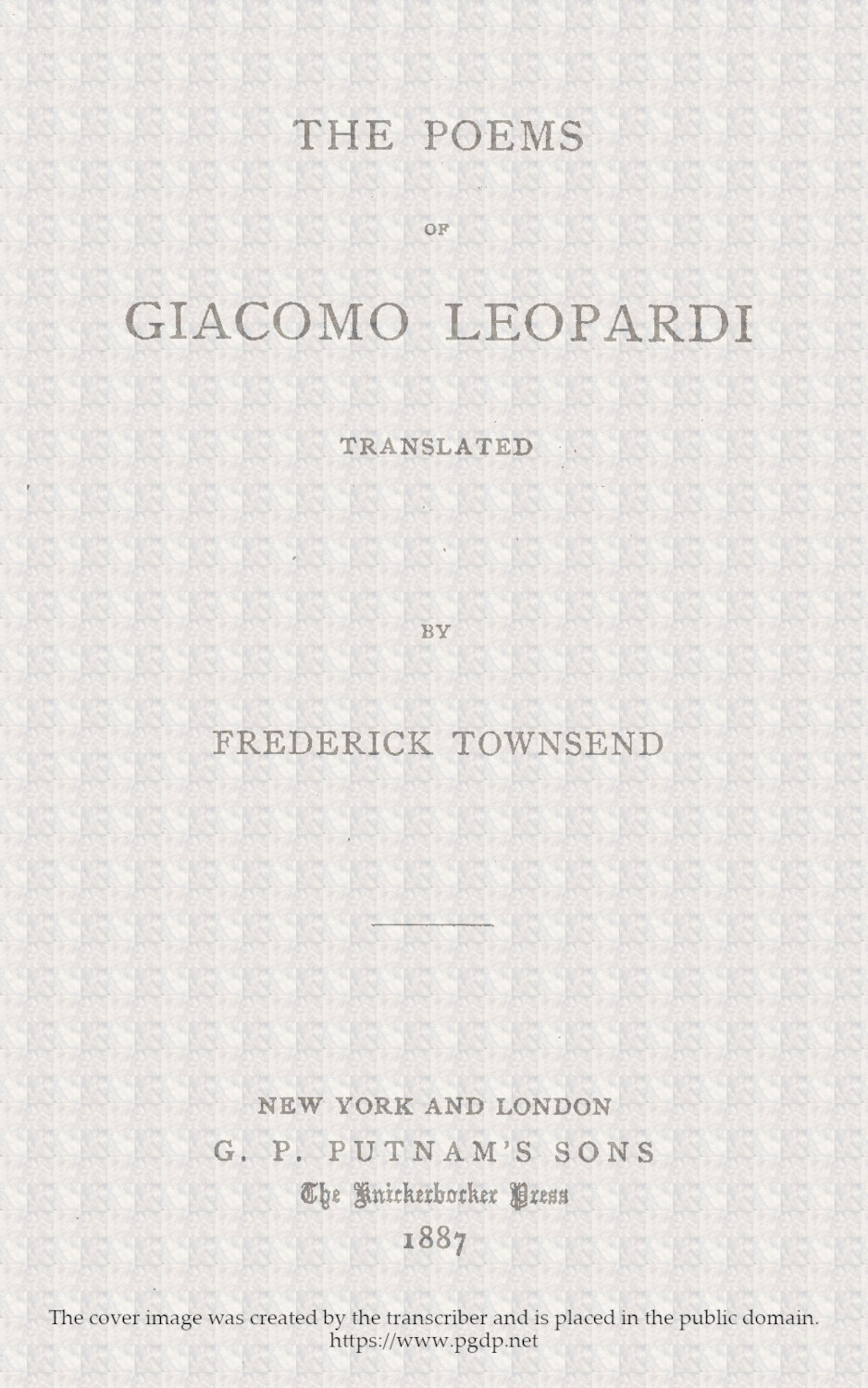 The Poems of Giacomo Leopardi